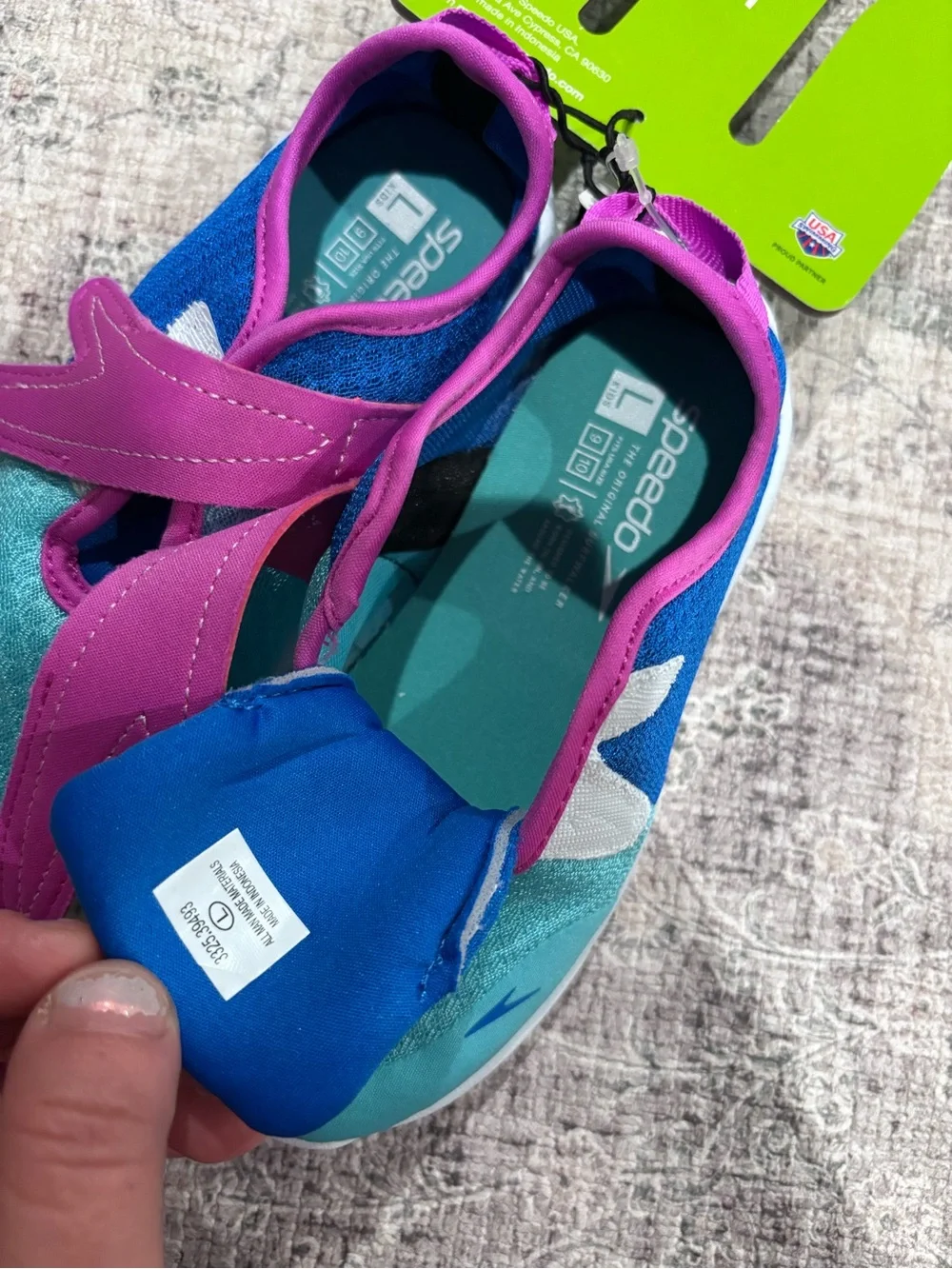Speedo Kids Blue and Pink Slip On Water Shoes Size 9 toddler